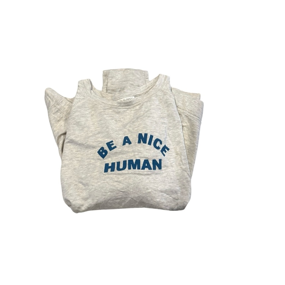 Be A Nice Human Graphic Crewneck Sweatshirt - Light Gray